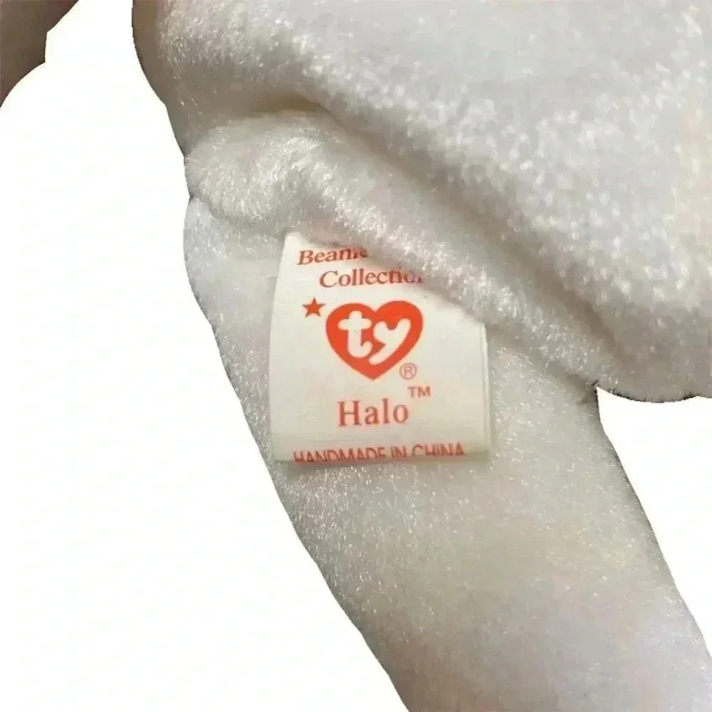 Rare Ty Beanie Baby Halo the Angel Bear 1998 - Brown Nose & Black Eyes, 8" Plush - Picture 4 of 6